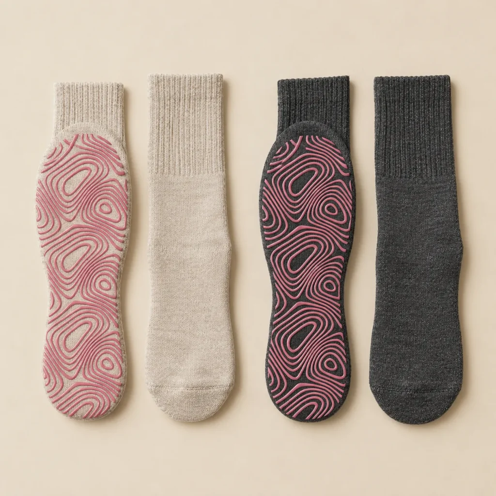 Contour Crew Grip Socks laid flat