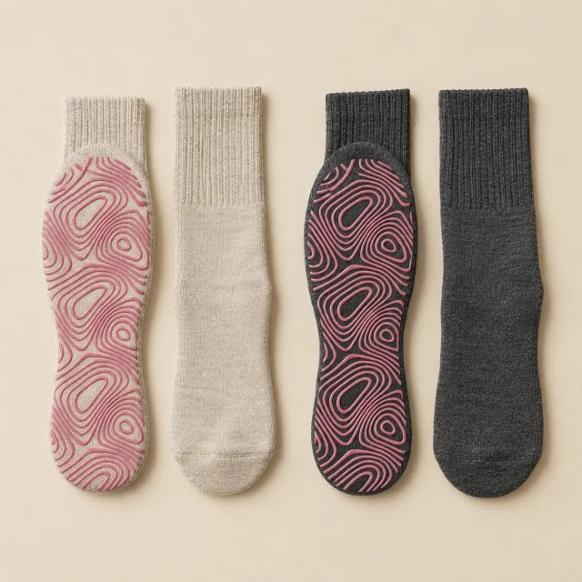Contour Crew Grip Socks laid flat