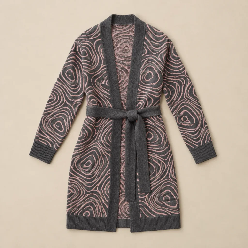 Contour Wrap Cardigan laid flat