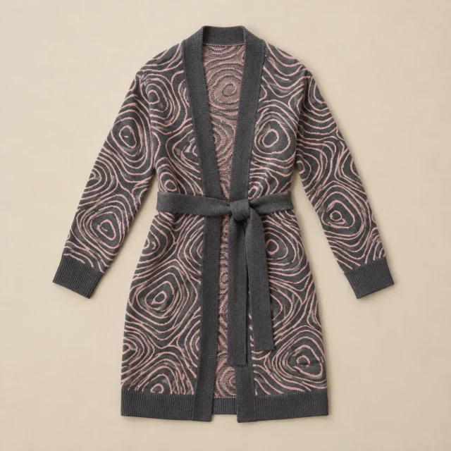 Contour Wrap Cardigan laid flat