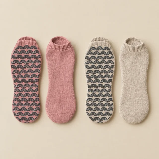 Fan Ankle Grip Socks laid flat