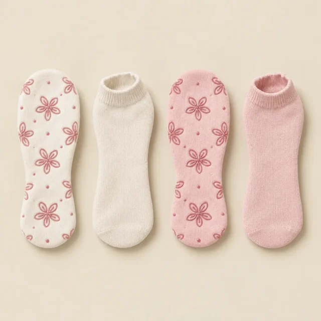 Petal Ankle Grip Socks laid flat