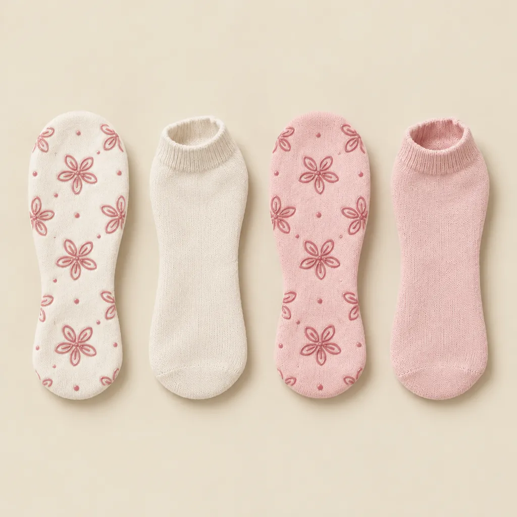 Petal Ankle Grip Socks laid flat