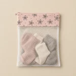 Petal Mesh Wash Bag laid flat