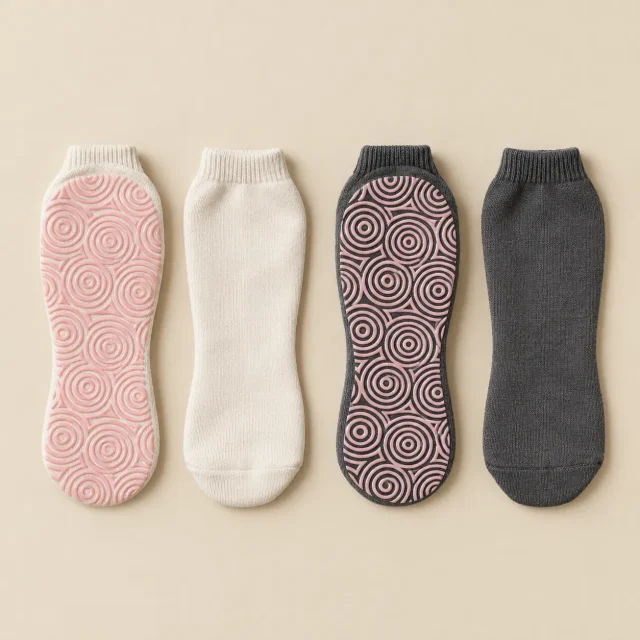 Ripple Ankle Grip Socks laid flat