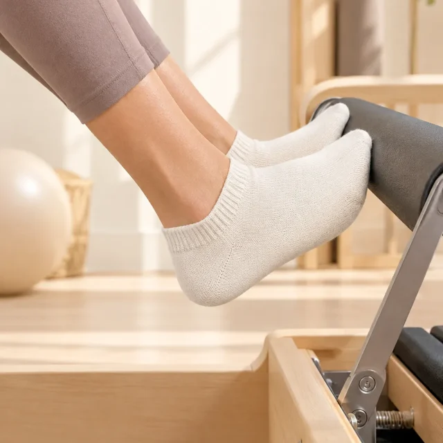 Ripple Ankle Grip Socks in the studio
