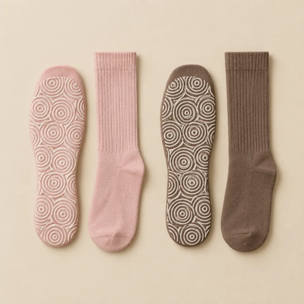 Ripple Crew Grip Socks laid flat