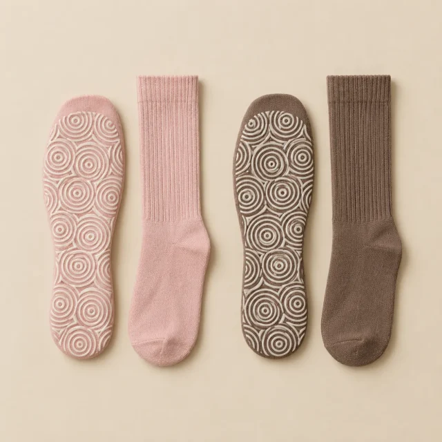 Ripple Crew Grip Socks laid flat