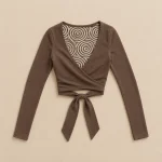 Ripple Long-Sleeve Wrap laid flat