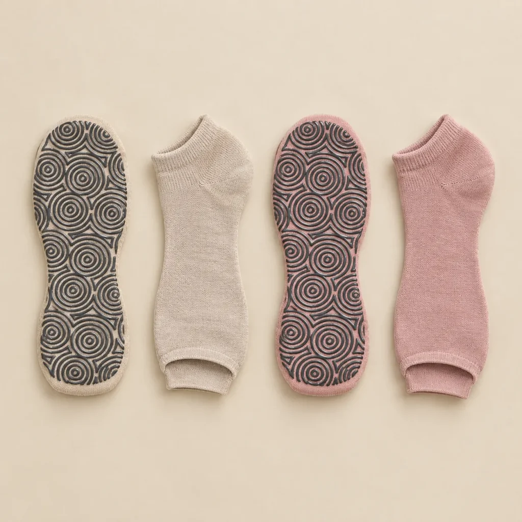 Ripple Toeless Grip Socks laid flat