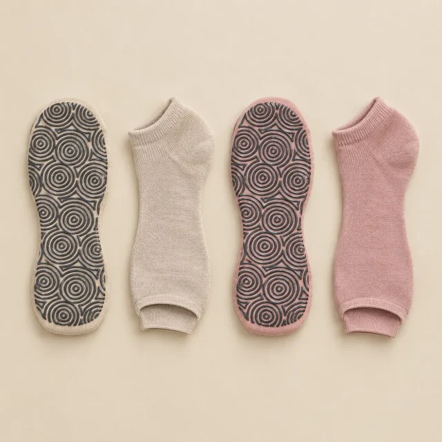 Ripple Toeless Grip Socks laid flat