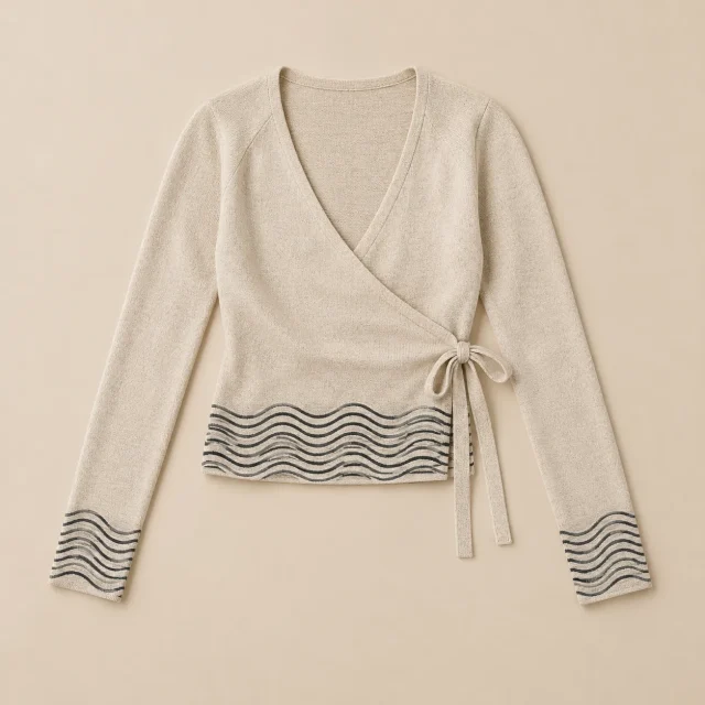 Tide Ballet Wrap Top laid flat