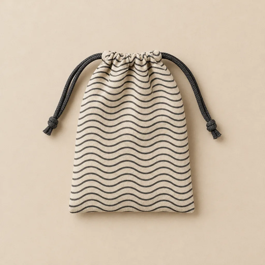 Tide Drawstring Sock Bag laid flat