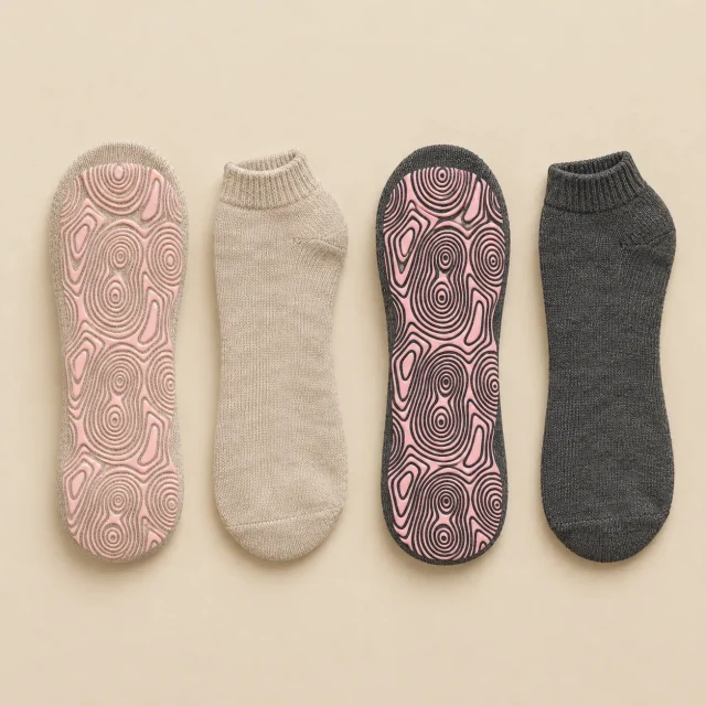 Whorl Ankle Grip Socks laid flat