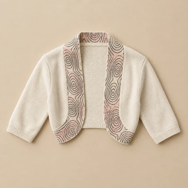 Whorl Bolero Shrug laid flat