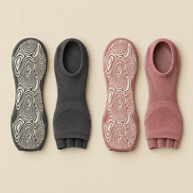 Whorl Toeless Grip Socks laid flat